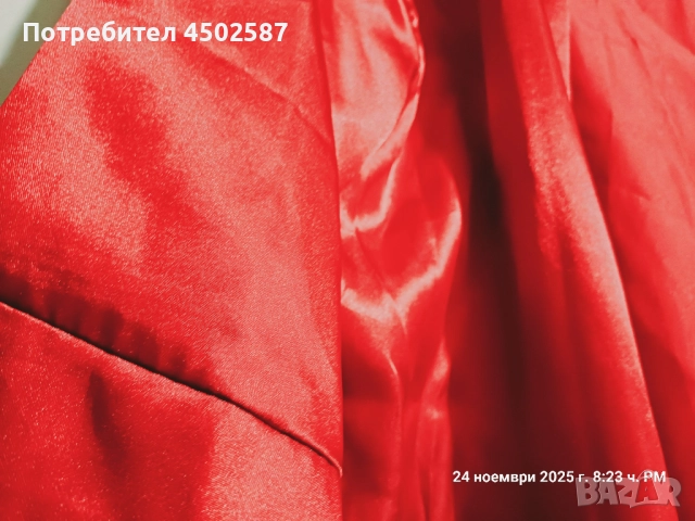 Халат сатенен червен, снимка 5 - Бельо - 52716310