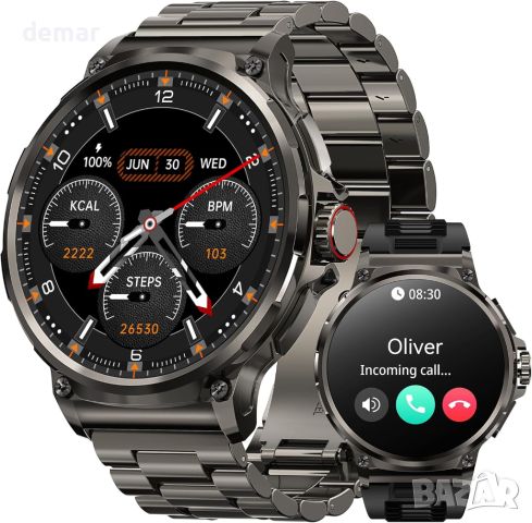 Смарт часовник JEOMPEXF 1.85" HD ултра голям кръгъл екран AI Voice Assistant, снимка 1 - Смарт гривни - 46456297