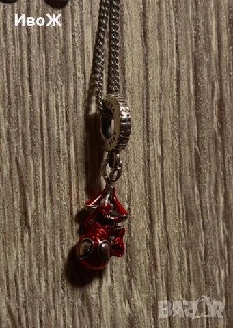 Сребърен талисман висулка Pandora Spider Man, снимка 2 - Колиета, медальони, синджири - 53439920