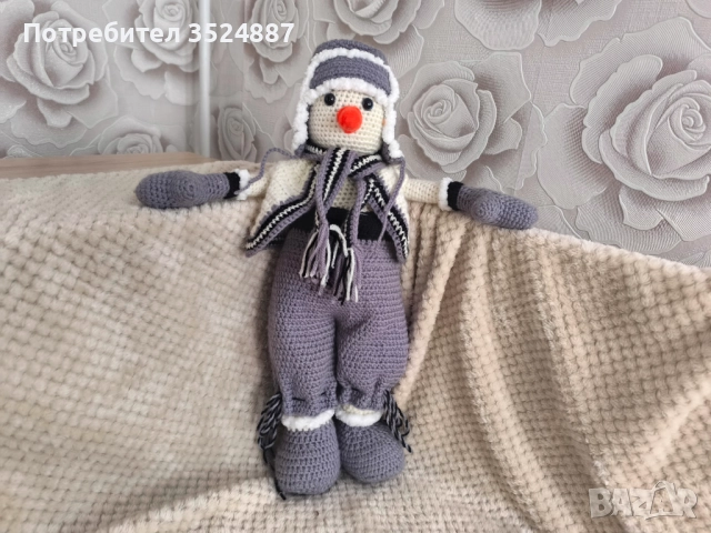 Снежен човек, амигурум, ръчна изработка