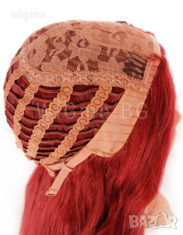 Дълга къдрава светлочервена перука Мишел, снимка 5 - Аксесоари за коса - 24901033