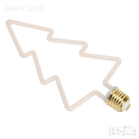 Коледна декоративна LED крушка – топла светлина, две форми: Звезда или Елха, снимка 4 - Декорация за дома - 52643300