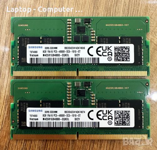 Рам памети за лаптоп Samsung 2x8GB 16GB DDR5 4800MHz, снимка 1 - Части за лаптопи - 46191983