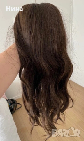 Тъмно кафява перука, снимка 7 - Аксесоари за коса - 53826230