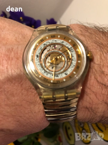 Watch Swatch Gold-colored automatic, снимка 7 - Мъжки - 53963262
