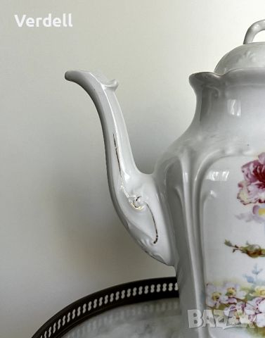 Порцеланов чайник и захарница - Ар Нуво в класическа форма и декорація, снимка 3 - Аксесоари за кухня - 45508791