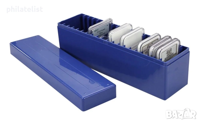 SAFE – Кутия за 20 сертифицирани монети – NGC , PCGS – син цвят, снимка 3 - Нумизматика и бонистика - 51980952