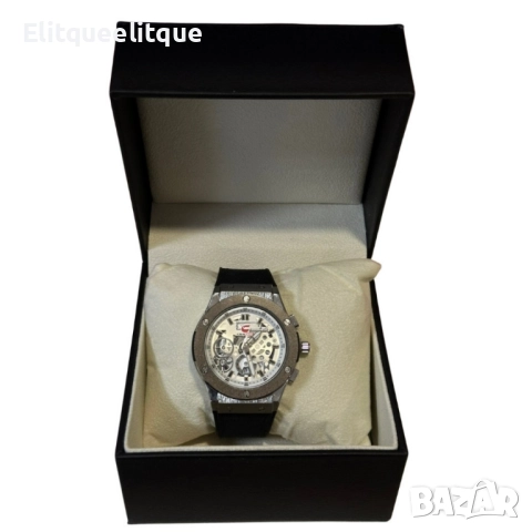 Луксозен мъжки часовник със стилен циферблат, снимка 3 - Мъжки - 52275971