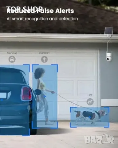 Нова Безжична соларна охранителна камера 5MP 3K 2 броя с нощно виждане, снимка 2 - Аналогови камери - 49641906