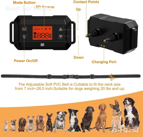  POIIOPY Безжична GPS ограда, нашийник за кучета от 3-то поколение, снимка 6 - За кучета - 52508961