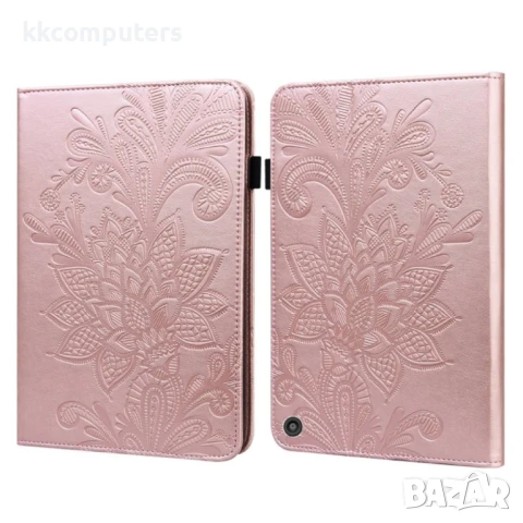 Amazon Kindle Fire HD 10 2021 / HD 10 Plus 2021 Flower Кожен Калъф и Протектор, снимка 5 - Калъфи, кейсове - 50977546