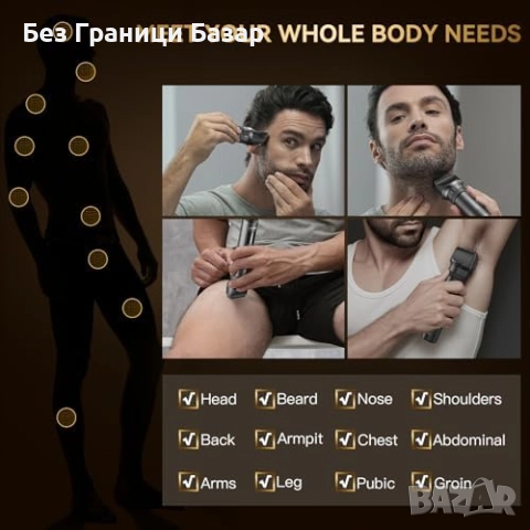 Нов Мъжки електрически тример 42 дължини, тиха работа, 120 мин батерия, снимка 3 - Тримери - 52122974