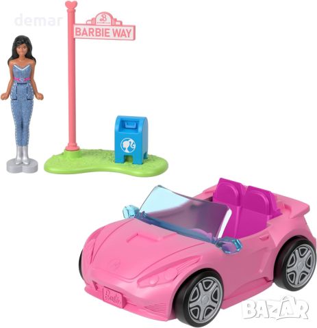 Barbie Mini BarbieLand Комплект 4 кукли 4см и 4 играчки превозно средство, променящи цвета си, JDB85, снимка 5 - Образователни игри - 46744981