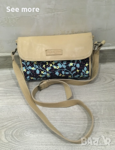 PEPERTREE чанта от естествена кожа и плат