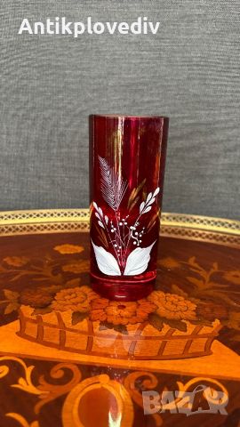 Кристална ваза - ръчно изрисувана, снимка 1 - Вази - 45297639