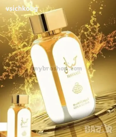 Луксозен aрабски парфюм Hayaati Gold Elixir от Lattafa Perfumes 100 мл за ЖЕНИ ,Ванилия, Амбър, Муск, снимка 1 - Унисекс парфюми - 47103613