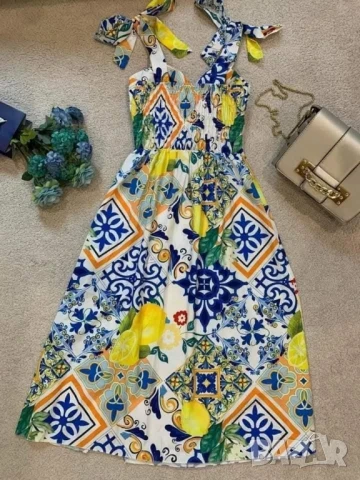 дълга лятна рокля , снимка 2 - Рокли - 50875279