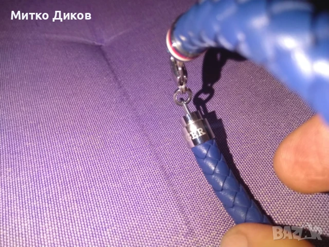 Tommy Hilfiger гривна естествена кожа нова синя оригинална, снимка 8 - Гривни - 51093889