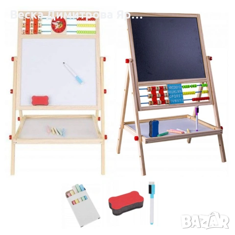 Мултифункционална образователна детска дъска с дървена рамка – за писане, рисуване и обучение, снимка 11 - Други - 54127526