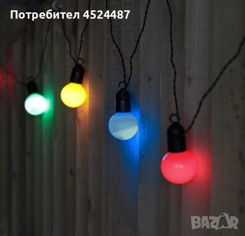 Гирлянд от крушки с цветни светлини, снимка 2 - Други - 51466316