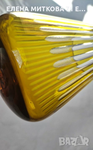 Голяма чаша/ваза/свещник/бонбониера от двуцветен кристал, снимка 6 - Декорация за дома - 53728388