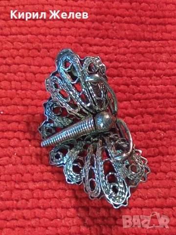 СТАРА КРАСИВА ФИГУРАЛНА ФИЛИГРАННА ПОСРЕБРЕНА БРОШКА ПЕПЕРУДА от БЛАГОРОДНА СТОМАНА 31413, снимка 10 - Антикварни и старинни предмети - 48467999