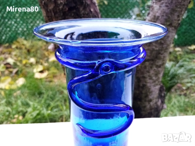 Винтидж арт ваза кобалт, снимка 2 - Вази - 52630019