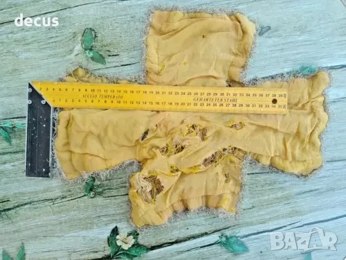 Старинно покривало за чаша на православен свещеник с метални нишки от 19-ти век, снимка 6 - Антикварни и старинни предмети - 51463571