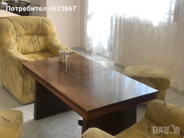 Два фотьойла, две табуретки и многофункционална маса