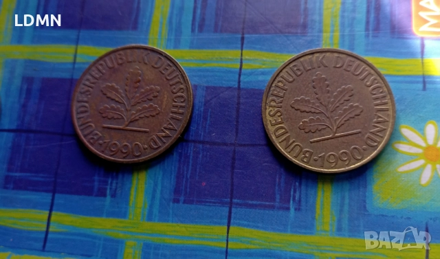 3 Монети - 5 и 10 Pfennig 1990 F, D, A Федерална Република Германия, снимка 4 - Нумизматика и бонистика - 52063307