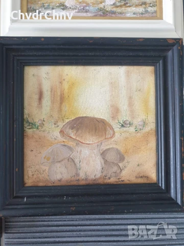 5бр авторски малки картини масло върху платно/дървени рамки 23-24-25см, снимка 4 - Картини - 51358358