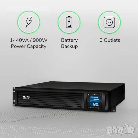 UPS APC Smart-UPS C 1500VA LCD RM 2U 230V with SmartConnect, снимка 3 - Друга електроника - 47075096