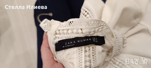 Дантелена блуза на ZARA, снимка 2 - Блузи с дълъг ръкав и пуловери - 49236793