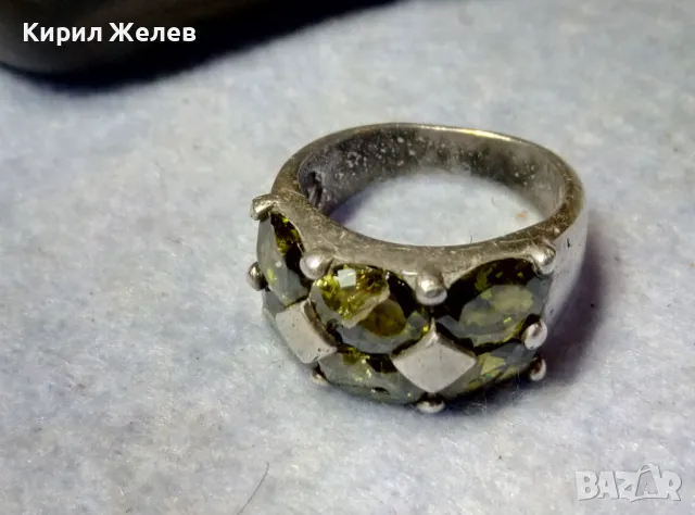 ШАРМАНТЕН СКЪПОЦЕНЕН СРЕБЪРЕН ПРЪСТЕН МАТИРАНО СРЕБРО 925 с ЮВЕЛИРНО ФАСЕТИРАН ПЕРИДОТ ОЛИВИН 42680, снимка 11 - Пръстени - 49916543