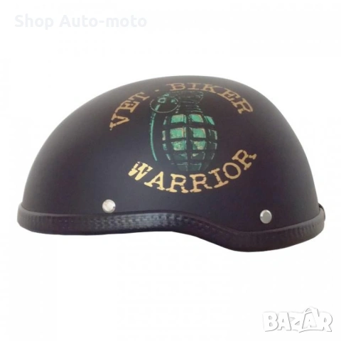 Каска за мотор Automat-ретро канче, граната, Черен мат, снимка 2 - Аксесоари и консумативи - 54013549