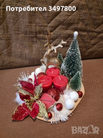 Коледен ароматен свещник, снимка 2 - Декорация за дома - 52547964