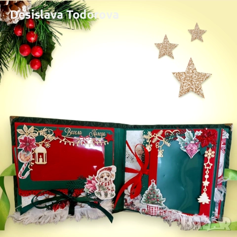 Изцяло ръчно изработен коледен албум за снимки , снимка 3 - Коледни подаръци - 52477915