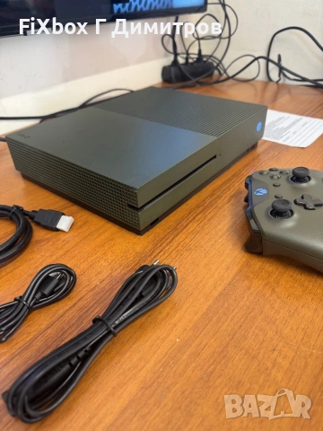 Xbox One S 1TB Military Green с 6 месеца гаранция , снимка 3 - Xbox конзоли - 54122892