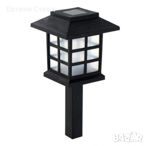 Соларен комплект от 6 LED градински лампи – 27 см височина, снимка 5 - Соларни лампи - 54111330