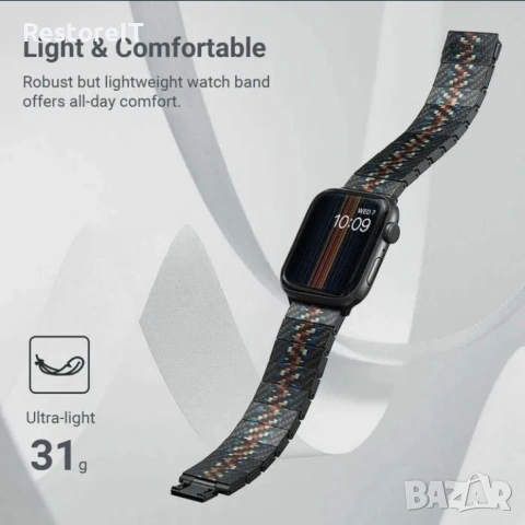 Pitaka Carbon Fibre Rhapsody - каишка (карбон и кевлар) за Apple Watch