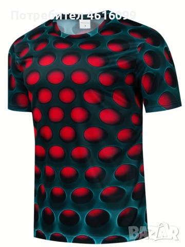 Мъжка тениска с 3D шарка, снимка 4 - Тениски - 53541809