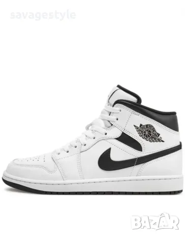 Мъжки маратонки NIKE Air Jordan 1 Mid Shoes White, снимка 1 - Маратонки - 49205317