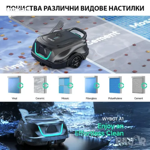Безкабелен робот за басейни Wybot A1 * Безплатна доставка * Гаранция 2 години, снимка 6 - Други стоки за дома - 49684851