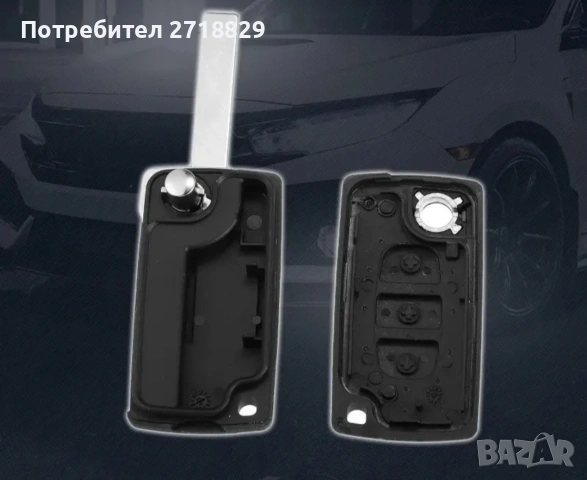 Комплект от 2 броя ключодържатели с 2 бутона за Citroen и PEUGEOT, снимка 3 - Аксесоари и консумативи - 53638427