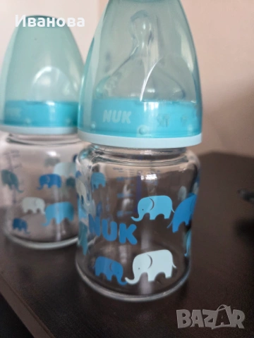 2бр. стъклени шишета Nuk First choice,120мл., снимка 3 - Прибори, съдове, шишета и биберони - 53940755