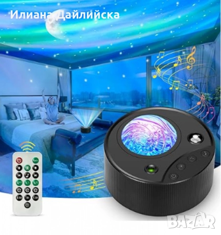 Северно сияние, RGB звездно небе, лазерен проектор, светлина бял шум!