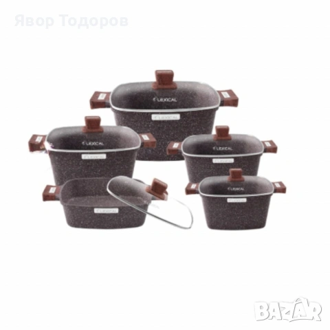 Гранитен комплект касероли от 10 части за кулинарни шедьоври Lexical – IMPERIAL FORGE SERIES, снимка 7 - Съдове за готвене - 53753285