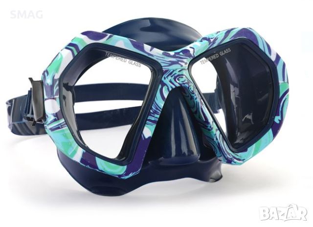 Морска маска за плуванесива Blue Light Blue Design Ripples 12+ години, снимка 2 - Водни спортове - 46279814