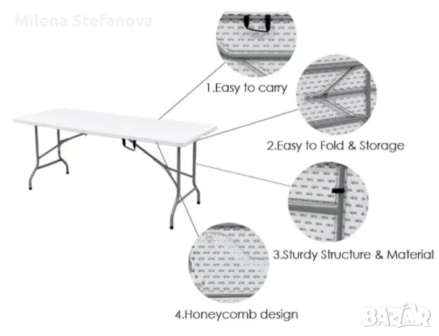 Голяма сгъваема маса, снимка 5 - Други стоки за дома - 49490968