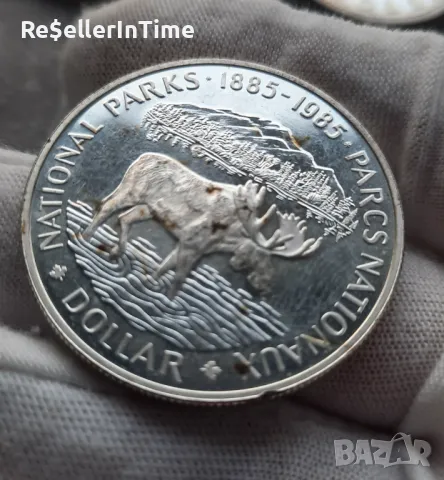 Лот от 5 сребърни монети Canada dollar: 1972,1973, 1982, 1985, 1990, снимка 11 - Нумизматика и бонистика - 48067168